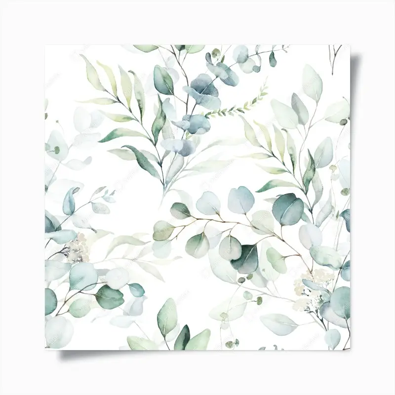 Poster aquarell eukalyptus blättermuster