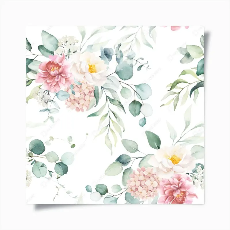 Poster zarter aquarellblumenstrauß