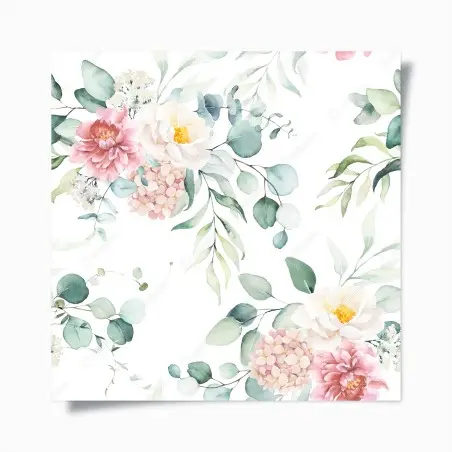 Poster zarter aquarellblumenstrauß – Pixers®