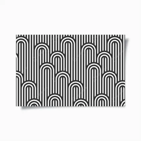Poster schwarzweißes geometrisches streifenmuster – Pixers®