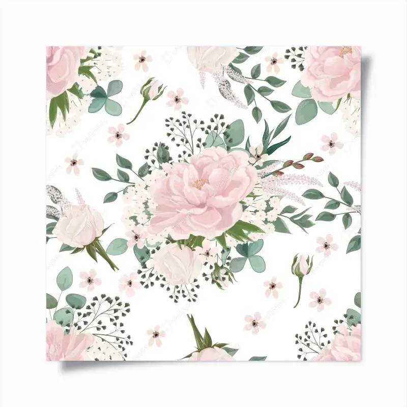 Poster zartes rosa pfingstrosenmuster