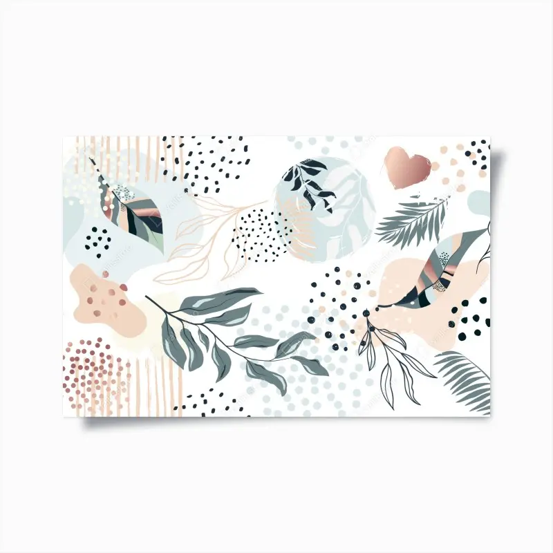 Poster pastellfarbenes botanisches abstraktes muster