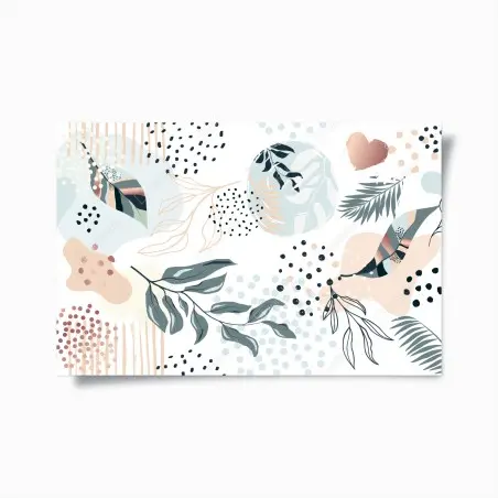 Poster pastellfarbenes botanisches abstraktes muster – Pixers®