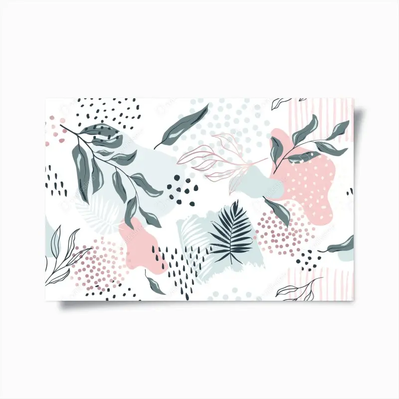 Poster pastellfarbenes botanisches abstraktes muster