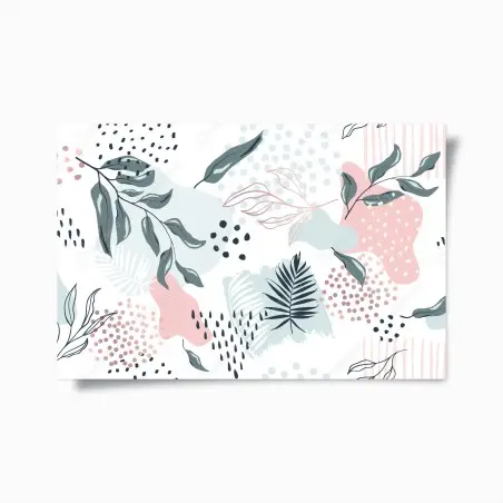 Poster pastellfarbenes botanisches abstraktes muster – Pixers®
