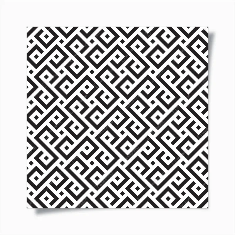 Poster zeitloses schwarz-weiß geometrisches muster