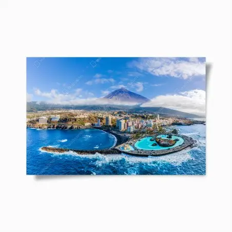 Poster luftpanorama der küste von Teneriffa mit dem Mount Teide – Pixers®