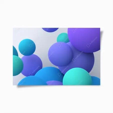 Poster bunte schwebende kugeln 3d abstrakt – Pixers®