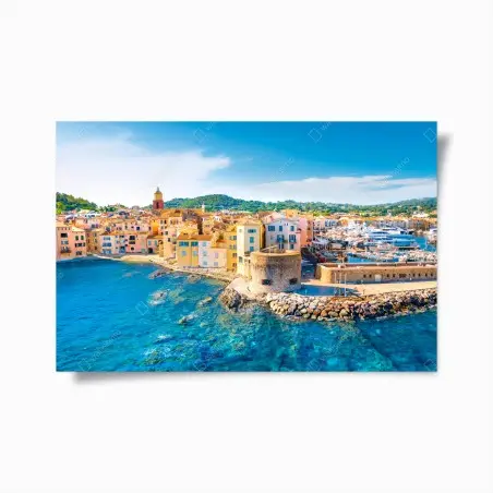 Poster sonniger Mittelmeerhafen – Pixers®