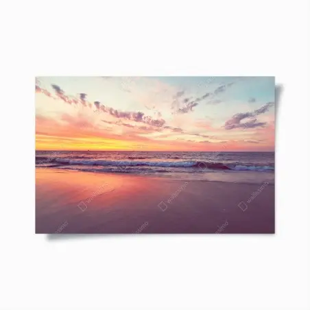 Poster pastelliger sonnenuntergang über ruhigem meer – Pixers®
