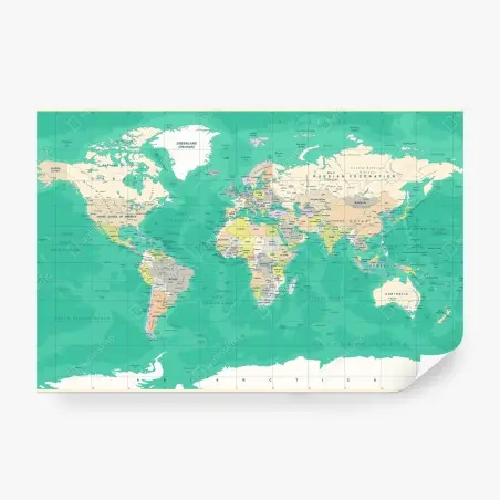 Fototapete weltkarte im vintage-stil – Pixers®