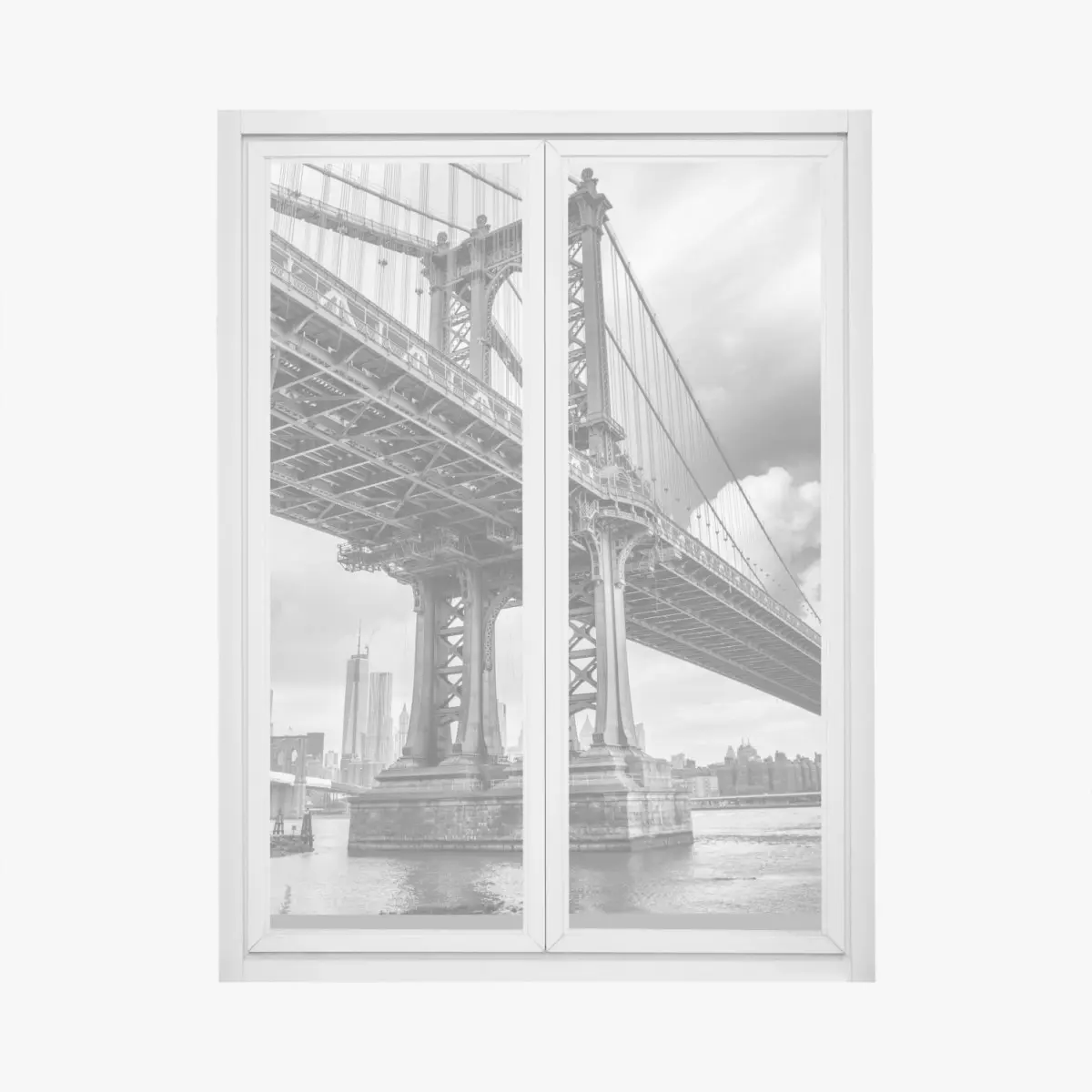 Fensteraufkleber blick auf die Manhattan Bridge und die skyline von New York – Pixers®