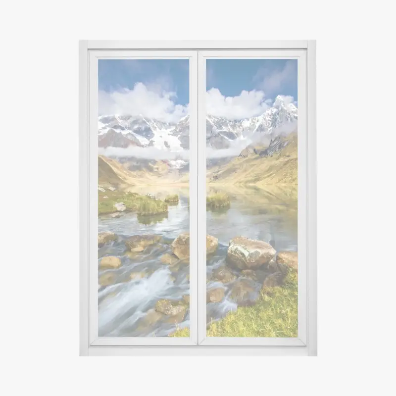 Fensteraufkleber majestätischer alpensee