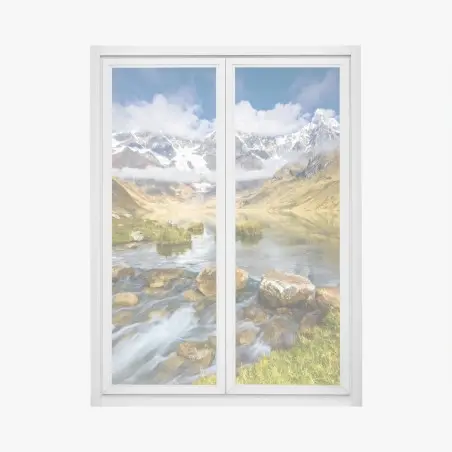 Fensteraufkleber majestätischer alpensee – Pixers®