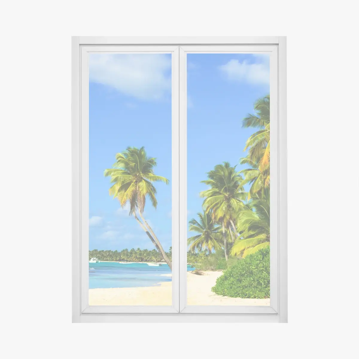 Fensteraufkleber tropischer palmenstrand – Pixers®