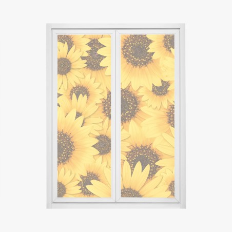 Fensteraufkleber goldene sonnenblumen – Pixers®
