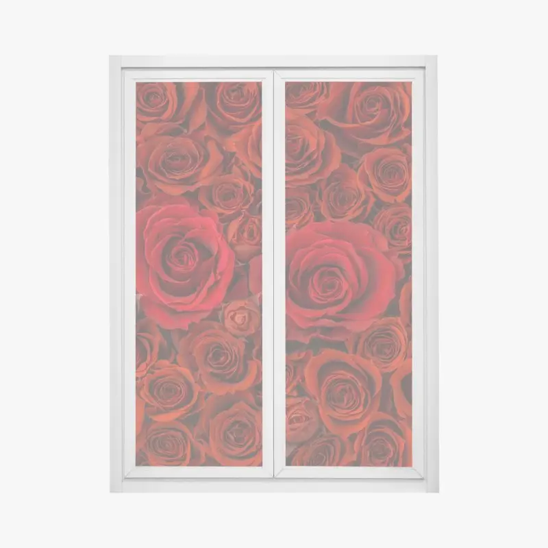 Fensteraufkleber prunkvolle collage roter rosen