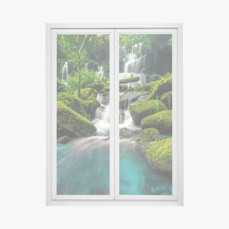 Fensteraufkleber ruhiger wasserfall in Phu Tub Berk, Thailand