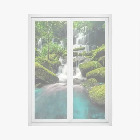 Fensteraufkleber ruhiger wasserfall in Phu Tub Berk, Thailand – Pixers®