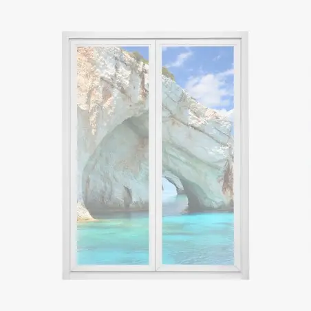 Fensteraufkleber blaue höhlen von Zakynthos – Pixers®