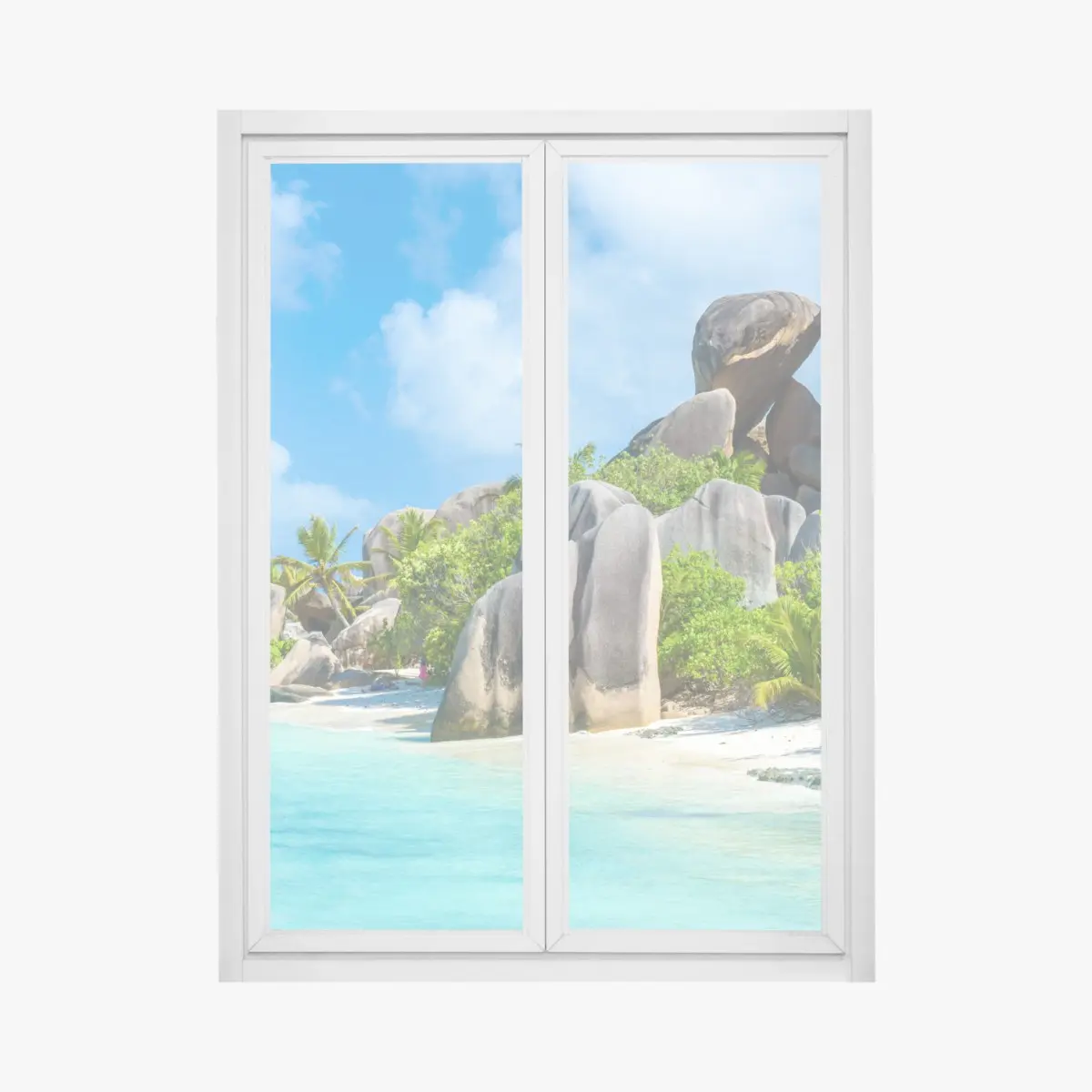 Fensteraufkleber strand Anse Source d'Argent, La Digue – Pixers®