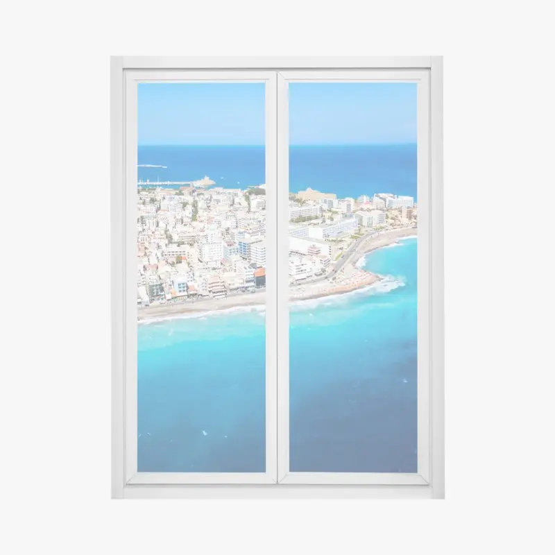 Fensteraufkleber luftpanorama der küste von Rhodos