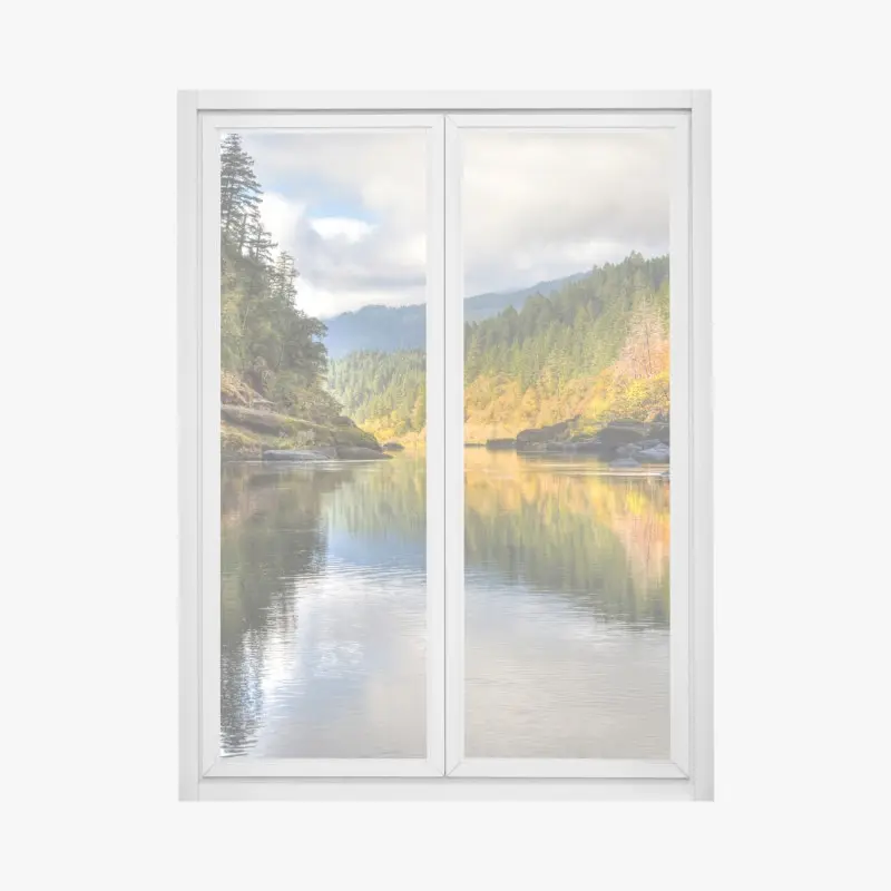 Fensteraufkleber Rogue River herbstliche spiegelungen
