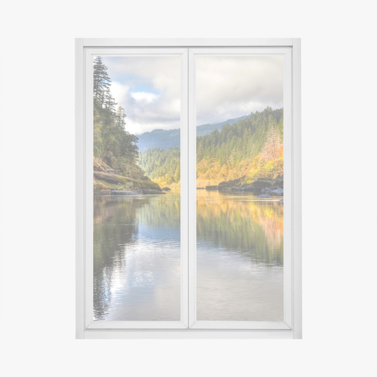 Fensteraufkleber Rogue River herbstliche spiegelungen – Pixers®