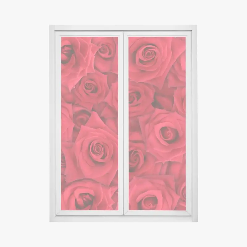 Fensteraufkleber leuchtende rote rosen collage