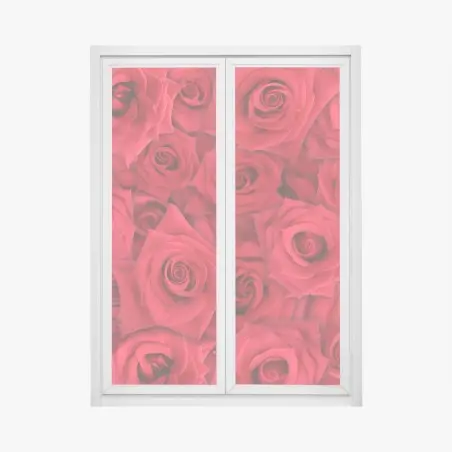 Fensteraufkleber leuchtende rote rosen collage – Pixers®