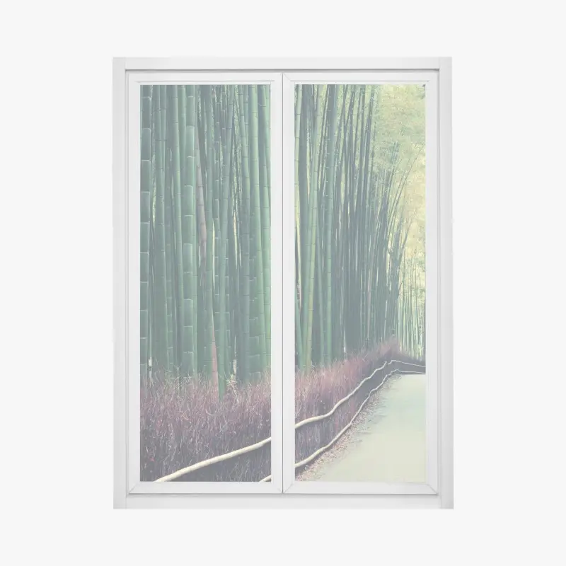 Fensteraufkleber ruhiger bambuspfad in Arashiyama