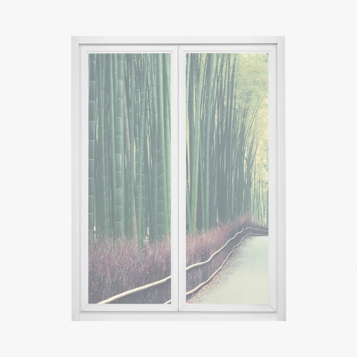 Fensteraufkleber ruhiger bambuspfad in Arashiyama – Pixers®