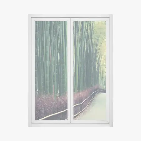 Fensteraufkleber ruhiger bambuspfad in Arashiyama – Pixers®