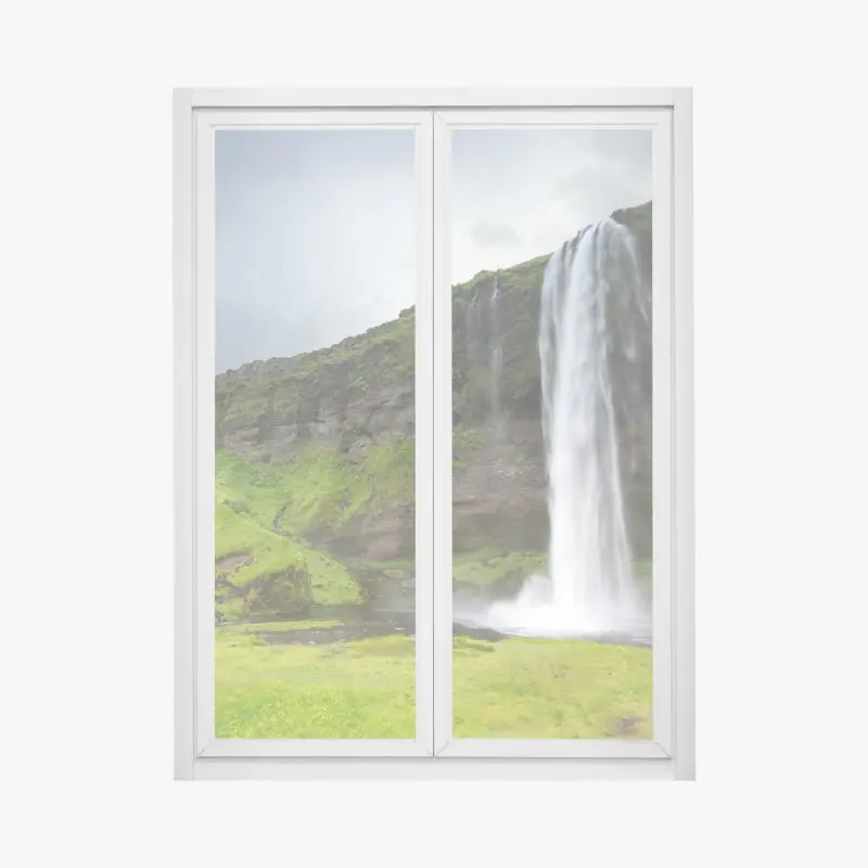 Fensteraufkleber dramatischer wasserfall bei Seljalandsfoss, Island