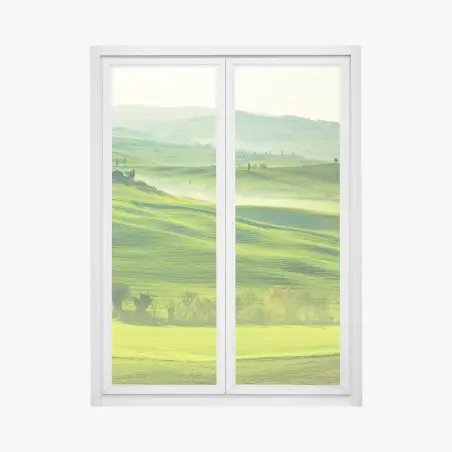 Fensteraufkleber sonnige sanft hügelnde landschaft der Toskana – Pixers®