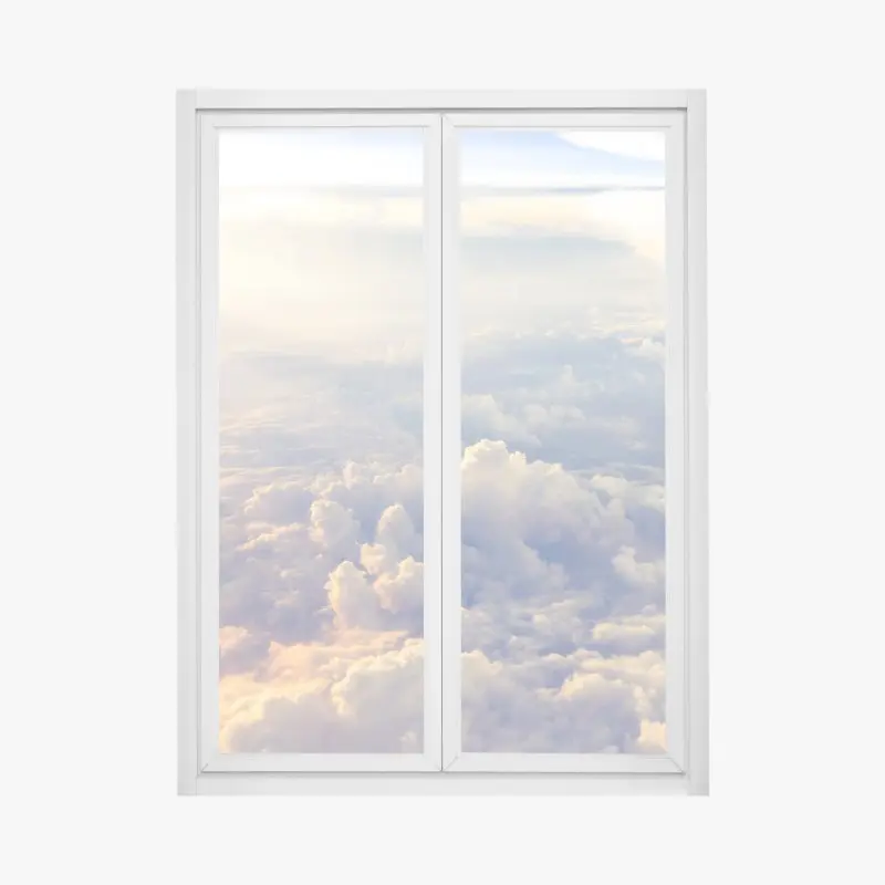 Fensteraufkleber sonnenbeschienene wolken über dem horizont
