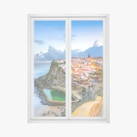 Fensteraufkleber Azenhas do Mar küstendorf auf der klippe, Portugal – Pixers®