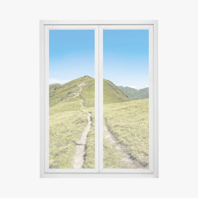 Fensteraufkleber gewundener wanderweg im Zillertal