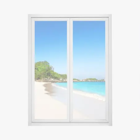 Fensteraufkleber tropischer strand mit weißem sand – Pixers®