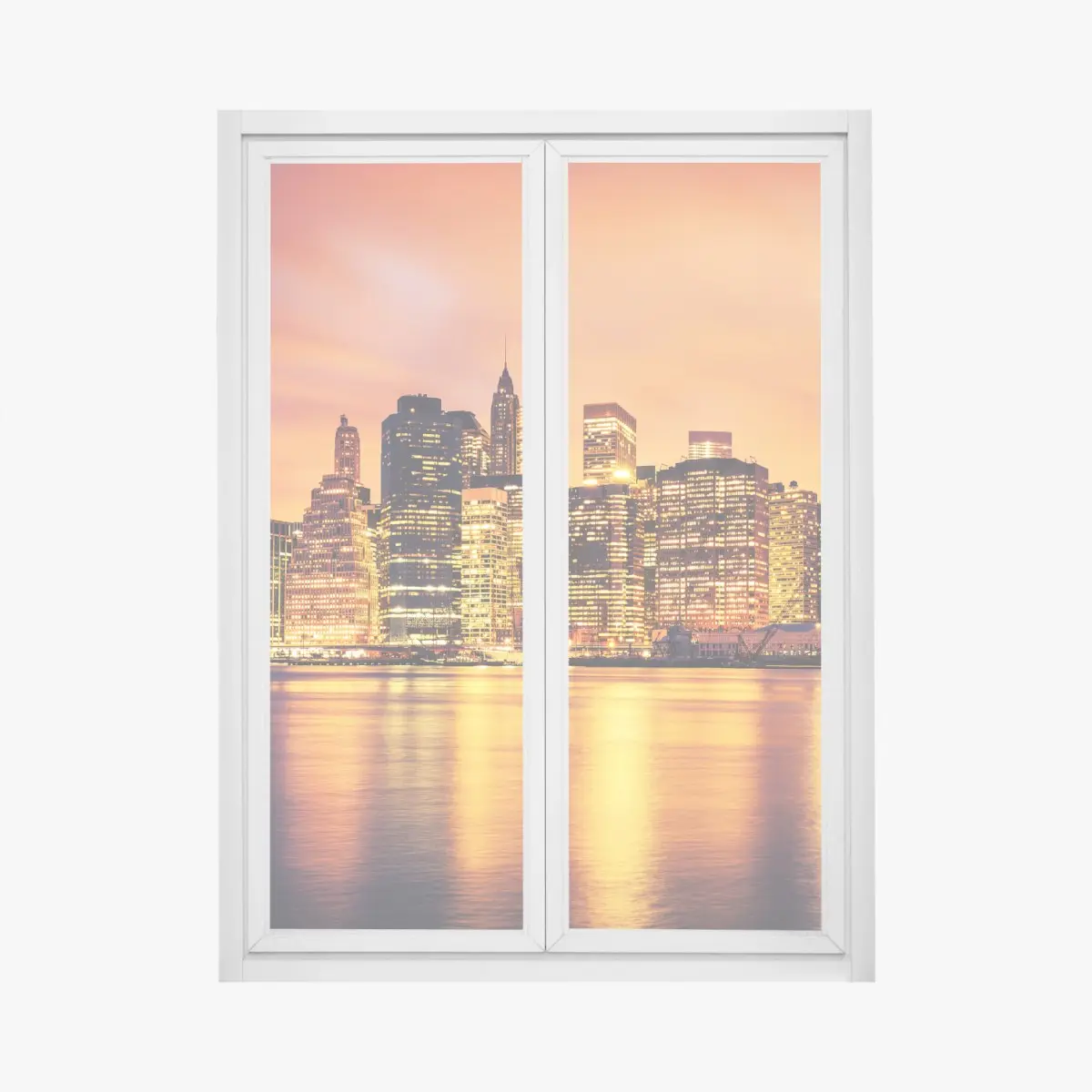 Fensteraufkleber New York skyline bei sonnenuntergang – Pixers®