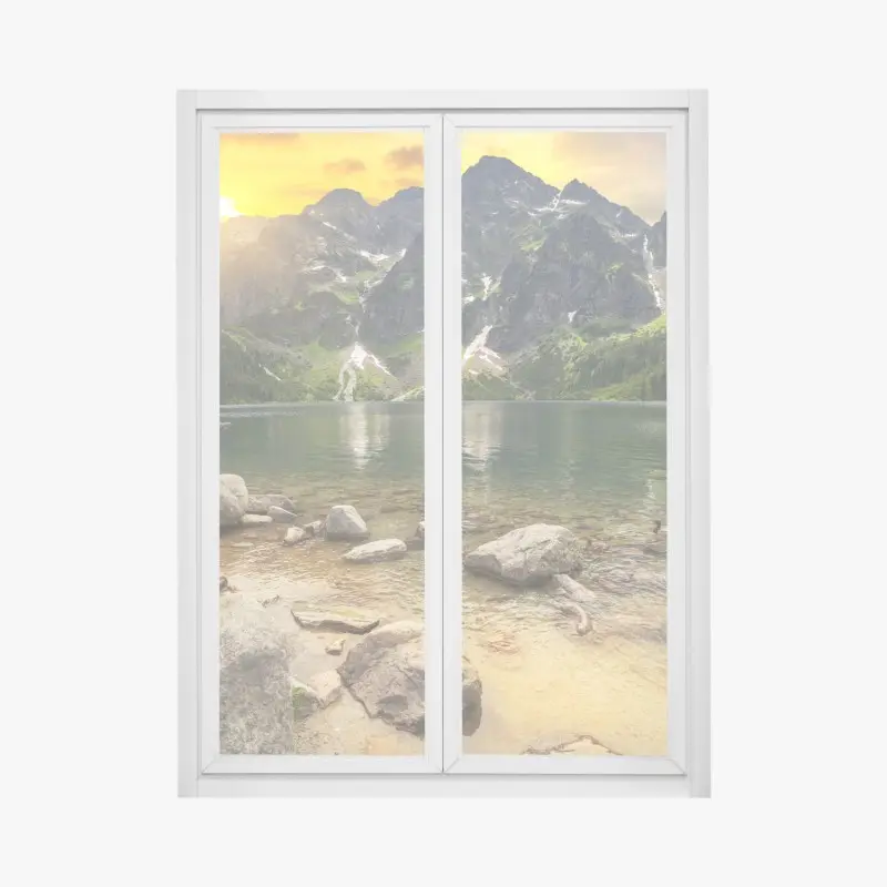 Fensteraufkleber sonnenuntergang über Morskie Oko, Tatra, Polen