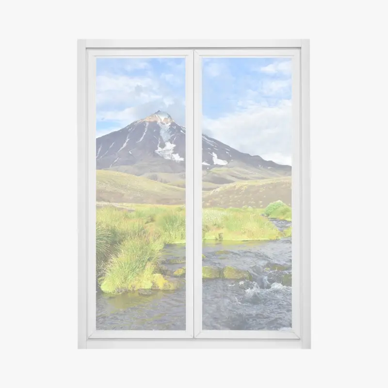 Fensteraufkleber blick auf den vulkan Koryaksky vom nordosthang