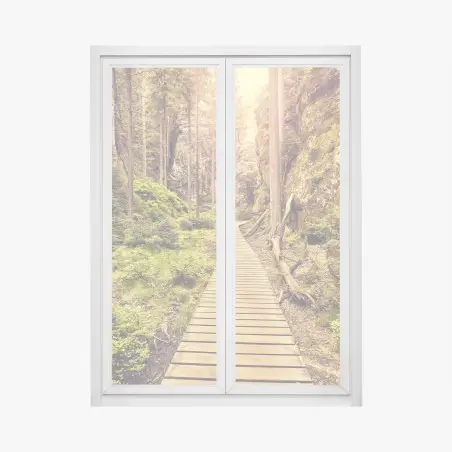 Fensteraufkleber sonniger holzsteg in Adrspach Teplice – Pixers®