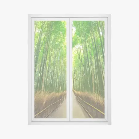 Fensteraufkleber ruhiger bambusweg in Kyoto – Pixers®