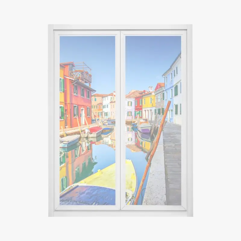Fensteraufkleber bunte kanalhäuser in Burano
