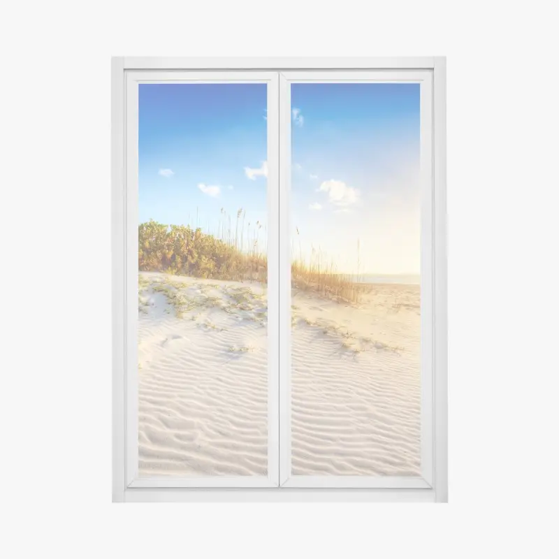 Fensteraufkleber sonnenuntergang über sanddünen von Grace Bay