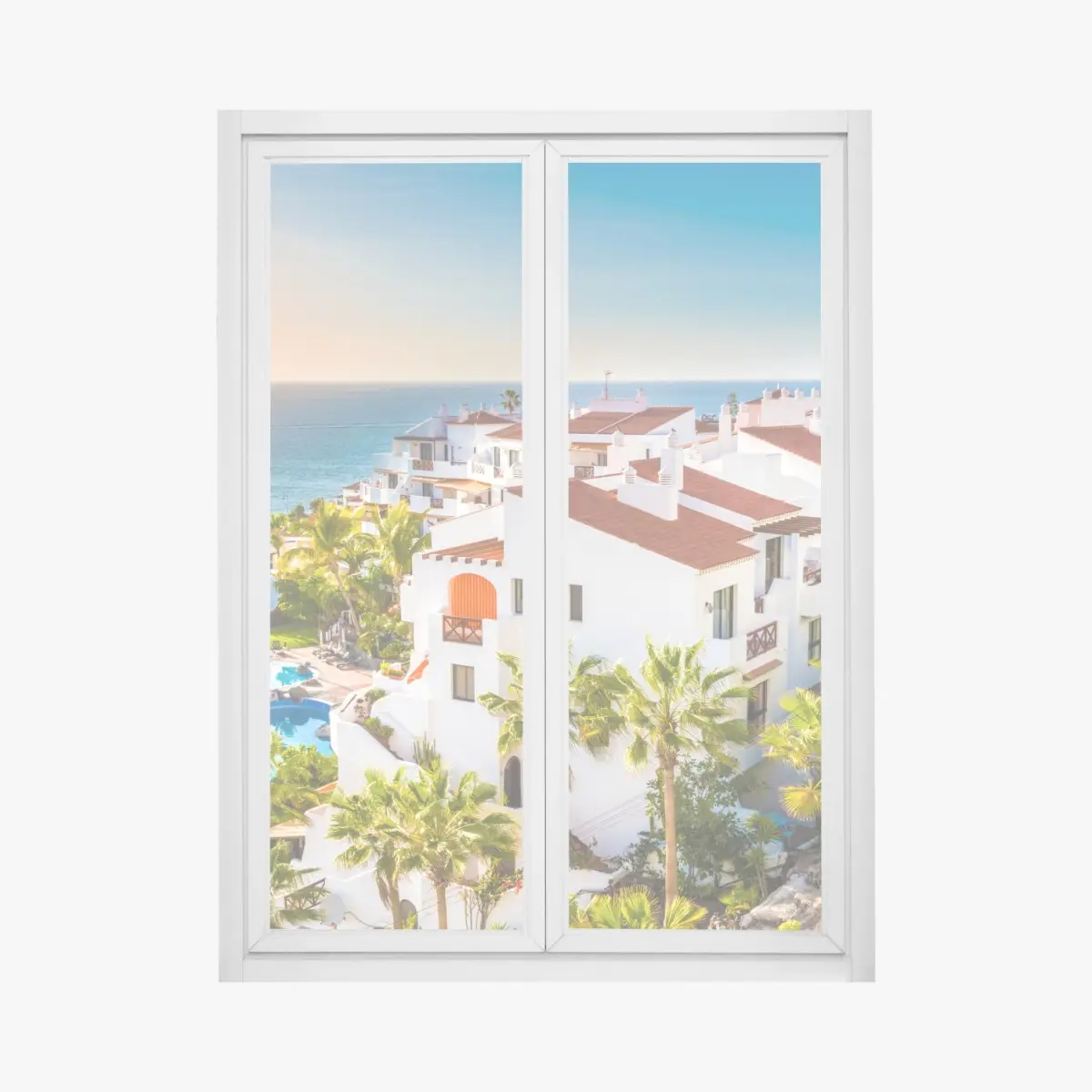 Fensteraufkleber sonnenuntergang über Puerto de Santiago, Teneriffa – Pixers®