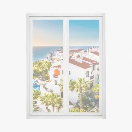Fensteraufkleber sonnenuntergang über Puerto de Santiago, Teneriffa – Pixers®