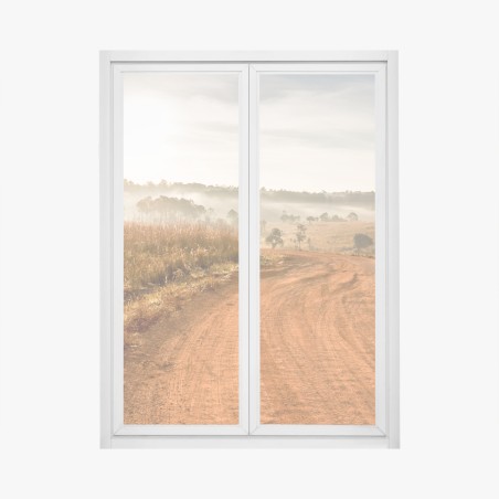 Fensteraufkleber morgendlicher feldweg in Thung Salaeng Luang – Pixers®