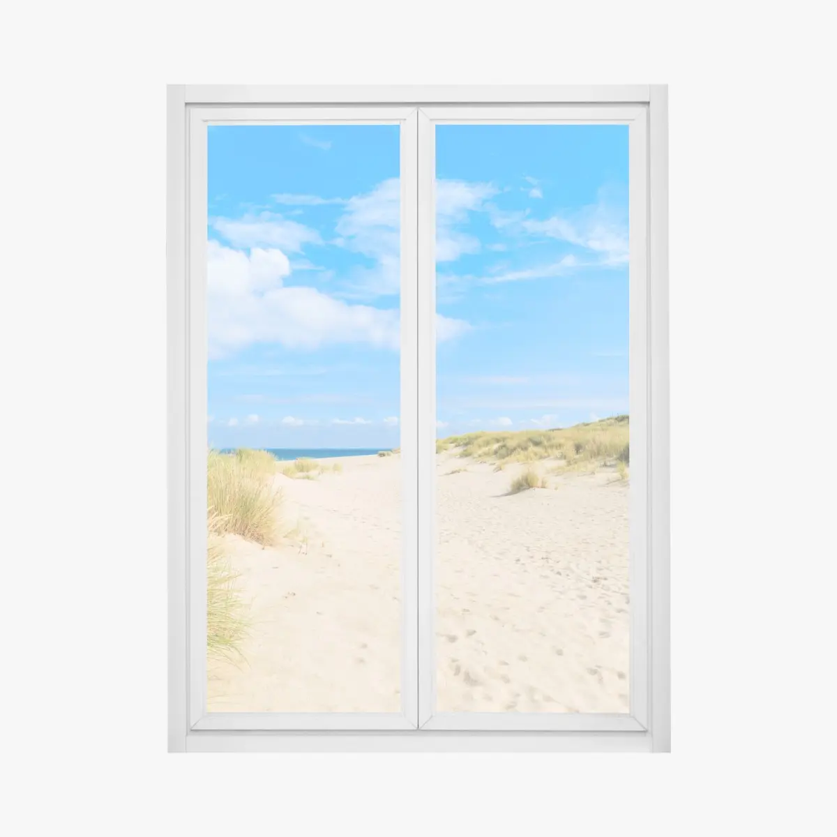 Fensteraufkleber ruhige dünen Sylt mit leuchtturm – Pixers®